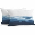 thumbnail image 1 of Waterproof Throw Pillow Covers Set of 2, 20x12 Inch Blue Ombre Decorative Pillowcases Outdoor Pillow Slip Cushion Covers Set for Couch Tent Summer Minimalist Ocean Waves, 1 of 7