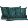 thumbnail image 1 of Waterproof Throw Pillow Covers Set of 2, 20x12 Inch Teal Board Decorative Pillowcases Outdoor Pillow Slip Cushion Covers Set for Couch Tent Vintage Chic Wooden Grain, 1 of 7