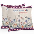thumbnail image 1 of Waterproof Throw Pillow Covers Set of 2, 20x20 Inch 4th of July Decorative Pillowcases Outdoor Pillow Slip Cushion Covers Set for Couch Tent Independence Day Spring Floral Love Heart, 1 of 7