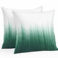 thumbnail image 1 of Waterproof Throw Pillow Covers Set of 2, 20x20 Inch Green Ombre Stripe Decorative Pillowcases Outdoor Pillow Slip Cushion Covers Set for Couch Tent Abstract Art Gradient Watercolor, 1 of 7