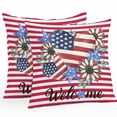 thumbnail image 1 of Waterproof Throw Pillow Covers Set of 2, 20x20 Inch Red Stripe 4th of July Decorative Pillowcases Outdoor Pillow Slip Cushion Covers Set for Couch Tent Independence Day Love Heart Botanical, 1 of 7