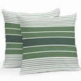 thumbnail image 1 of Waterproof Throw Pillow Covers Set of 2, 20x20 Inch Sage Green Ombre Stripe Decorative Pillowcases Outdoor Pillow Slip Cushion Covers Set for Couch Tent Farmhouse Striped Gradient, 1 of 7