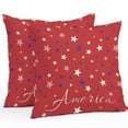 thumbnail image 1 of Waterproof Throw Pillow Covers Set of 2, 26x26 Inch 4th of July Decorative Pillowcases Outdoor Pillow Slip Cushion Covers Set for Couch Tent Red Independence Day White Blue Star, 1 of 7