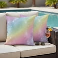thumbnail image 1 of Waterproof Throw Pillow Covers Set of 2, 26x26 Inch Abstract Rainbow Decorative Pillowcases Outdoor Pillow Slip Cushion Covers Set for Couch Tent Fantasy Ombre Moden Art, 1 of 8