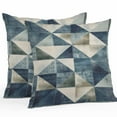 thumbnail image 1 of Waterproof Throw Pillow Covers Set of 2, 26x26 Inch Navy Blue Geometric Decorative Pillowcases Outdoor Pillow Slip Cushion Covers Set for Couch Tent Rhombus Modern Abstract Art, 1 of 7