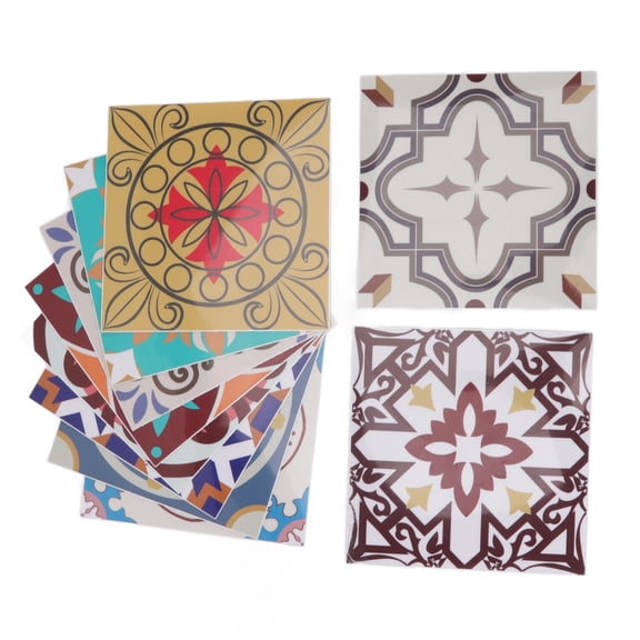 Waterproof Tile Stickers, 5.9x5.9in Peel  Stick Moroccan Design , Kitchen/Wall