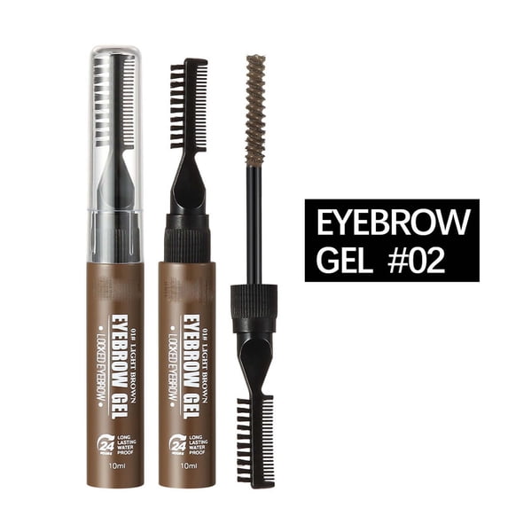 Waterproof Tinted Brow Gel, Long Lasting Eyebrow Gel, Volumizing Enhance Brow Mascara, Eye Brow Filler with Double Head Brow Brush, Create Natural Beautiful Brow