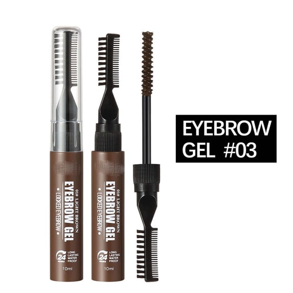 Waterproof Tinted Brow Gel, Long Lasting Eyebrow Gel, Volumizing Enhance Brow Mascara, Eye Brow Filler with Double Head Brow Brush, Create Natural Beautiful Brow