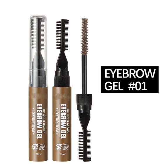 Waterproof Tinted Brow Gel, Long Lasting Eyebrow Gel, Volumizing Enhance Brow Mascara, Eye Brow Filler with Double Head Brow Brush, Create Natural Beautiful Brow