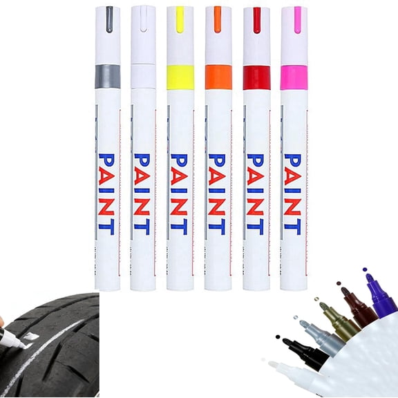 Waterproof Tire Paint Pen - Permanent Oil-Based Marker for Rims, Quick-Dry, Tire Paint Marker for Car Wheel Lettering, For Car, Motorcycle, Metal, Wood, Plastic (A06)
