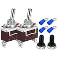 thumbnail image 1 of Waterproof Toggle Switch 12V DC 30A Heavy Duty 2 Pin ON Off SPST with Weatherproof Boot Cap Cover for Auto Car Marine Boat -2 Pack, 1 of 8