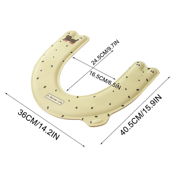 Waterproof Toilet Seat Pad U-Shaped Semi-Enclosed Design, Soft Cushion with Easy Installation and Cute Prints for Home Bathroom