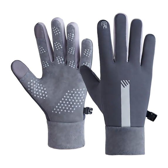 Waterproof Touch Screen Gloves, Non-Slip Cold Resistant with Reflective Printing, Conductive Fingertips for Outdoor Sports