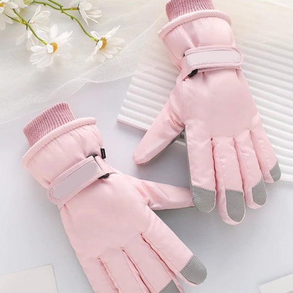 Waterproof Touchscreen Cycling Gloves Winter Full Finger Warm Fleece Lined Windproof Cold Resistant Outdoor Sports Gloves for Skiing Riding Driving Non Slip Grip