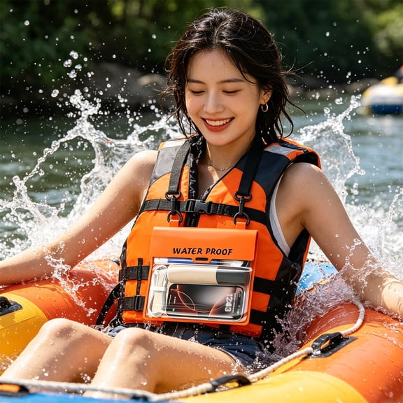 Waterproof Touchscreen Phone Pouch Crossbody Bag Large Capacity PVC Case for Swimming Drifting Hot Springs and Travel