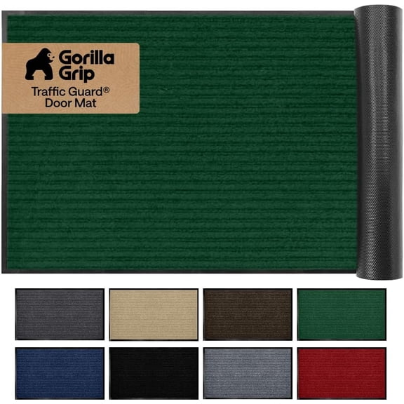 Waterproof Traffic Guard Door Mat 47" X 35" Heavy Duty Entryway Mat with Strong Rubber Backing Low Profile Green
