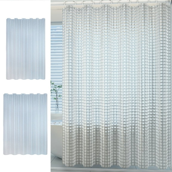 Waterproof Translucent Shower Curtain | Thickened Durable Plastic | Elegant Drape | Privacy & Light Filtering | Partition, Door, Window Use | Hooks Included | 59 x 78.7 in or 70.9 x 78.7 in | 1 Piece