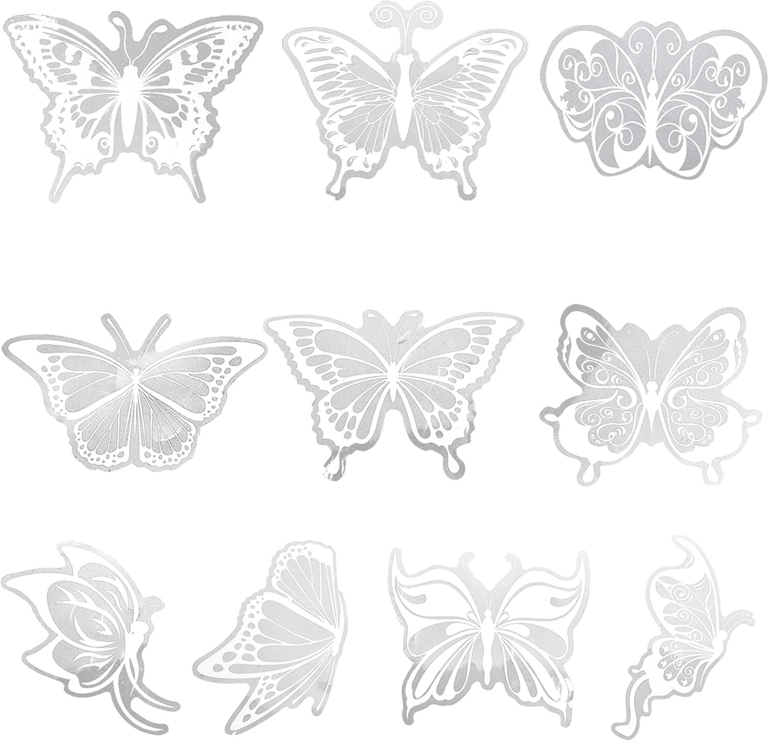 Waterproof Transparent Alert Bird Window Decal Butterfly Shape Stickers Prevent People and Bird Strikes on Window Glass Butterfly Pattern 29.7x21.1x0.02cm 2sheets/set