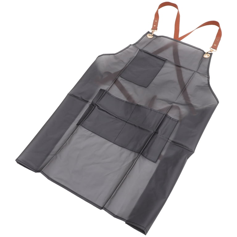 Clear Waterproof TPU Apron With Zipper Pocket - For Kitchen, Cleaning, Hairstyling, Crafts