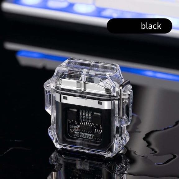 Waterproof Transparent Body Double Arc Lighter, USB Rechargeable Plasma Lighter for Professional Outdoor Use and Windproof Flameless Ignition Office & Craft & Stationery Stationery Supplies
