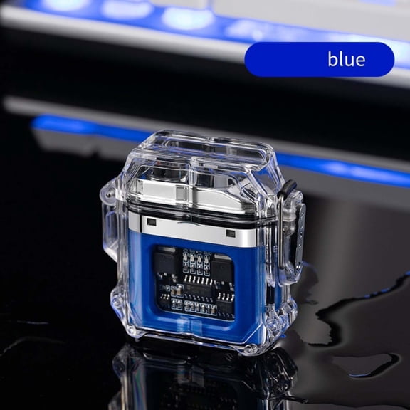 Waterproof Transparent Body Double Arc Lighter, USB Rechargeable Plasma Lighter for Professional Outdoor Use and Windproof Flameless Ignition Office & Craft & Stationery Stationery Supplies