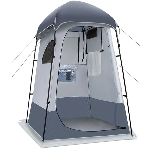 Waterproof Transparent Portable Outdoor Shower Tent with Awning for Camping Hiking Picnic Fishing Changing Room Privacy Shelter