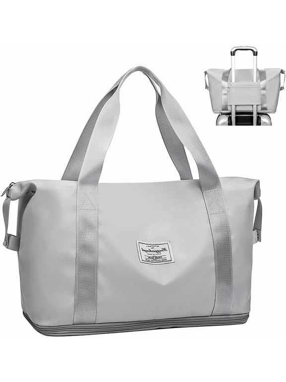 Waterproof Travel Duffle Bag, Weekender Overnight Luggage, Sport Gym, Hospital Labor Delivery for Women Men(Grey)