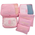 thumbnail image 1 of Waterproof Travel Packing Cubes Set With Laundry Pouch Multi-Size Design For Luggage Organization And Travel Essentials,Pink, 1 of 5
