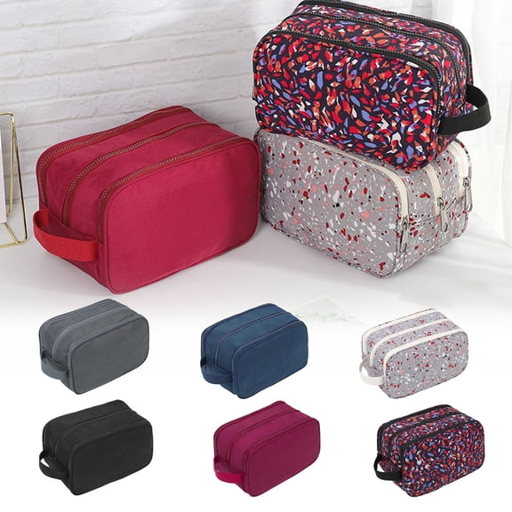 Waterproof Travel Toiletry Bag Foldable Hanging Organizer with Multiple Pockets Shaving Storage Case for Men and Women On-the-go, Ukhbmc | Black