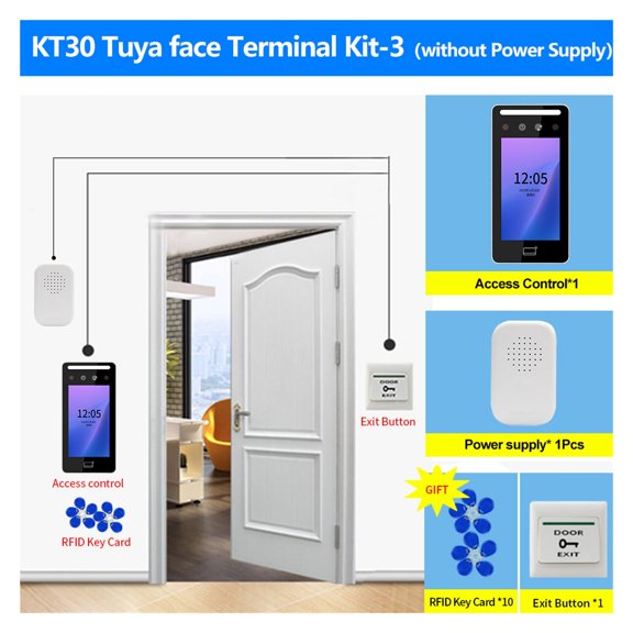 Waterproof Tuya Biometric Time Attendance Machine Electronic Lock Kits Face Recognition Device Clock Recorder Reader - Efficient Management