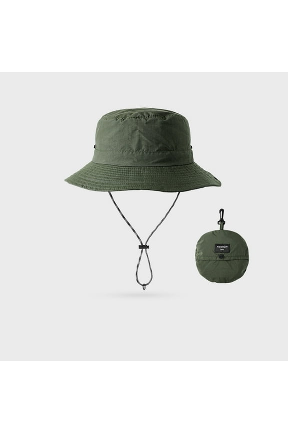 Waterproof UPF 50+ Sun Hat for Women Men, Wide Brim Bucket Hat Packable Foldable UV Protection for Beach, Hiking, Fishing, Outdoor Activities, Lightweight Boonie Hat with Adjustable Strap Olive Green
