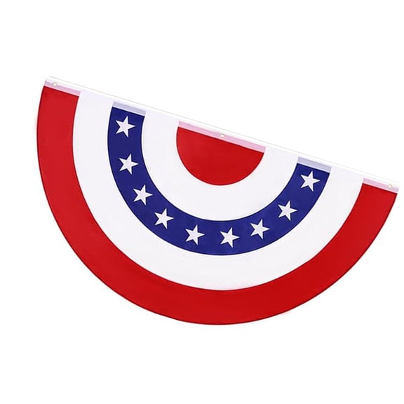 Waterproof US Themed LED Lighted Buntings Banners Half Fan Flag For Independence Day Parties And Patriotics Event