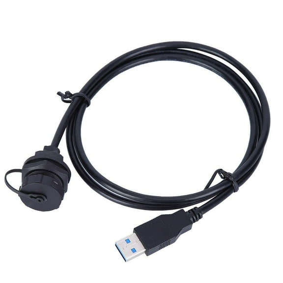 Waterproof USB 3.0 Type A Panel Mount Connector Female/Socket With Cable