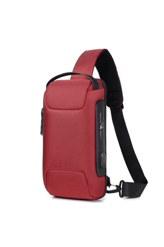 Waterproof USB Anti-theft Bag Men Oxford Crossbody Shoulder Bag Sling Multifunction Short Travel Messenger Chest Pack