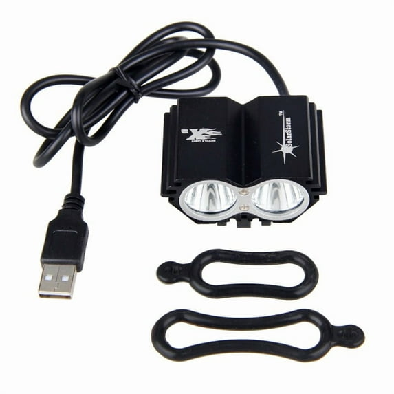 Waterproof USB Bike Light 8000LM LED Front Bicycle Headlight Dual Lamps for Cycling No Battery