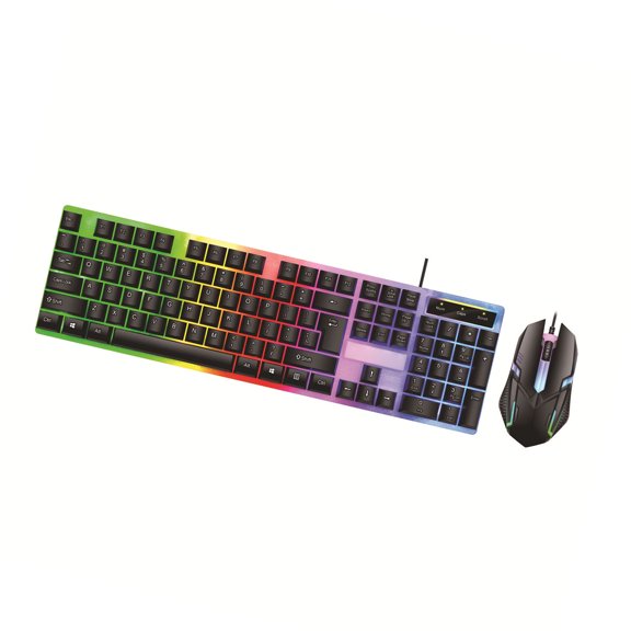 Waterproof USB Cord Keyboards Set 104Key RGBs Backlit Suspended Keycaps Mechanical Feel For Gaming And