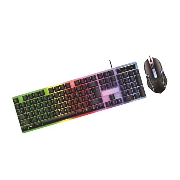 Waterproof USB Cord Keyboards Set 104Key RGBs Backlit Suspended Keycaps Mechanical Feel For Gaming And