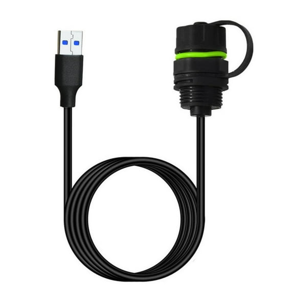 Waterproof USB3.0 Panel Mount Cable USB Coupler Cord 5Gbps Data Transfer &Fast Charging IP68 Outdoor Industrial Use
