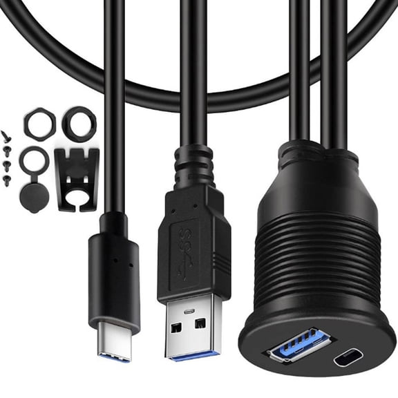 Waterproof USB3.0 Type C Car Dashboards Extension Cable with Easy Installation for Multiple Devices