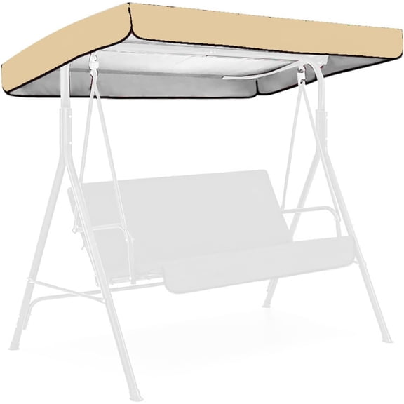 Waterproof UV Resistant Oxford Cloth Swing Canopy 84x48x12 inch with Rope for Patio