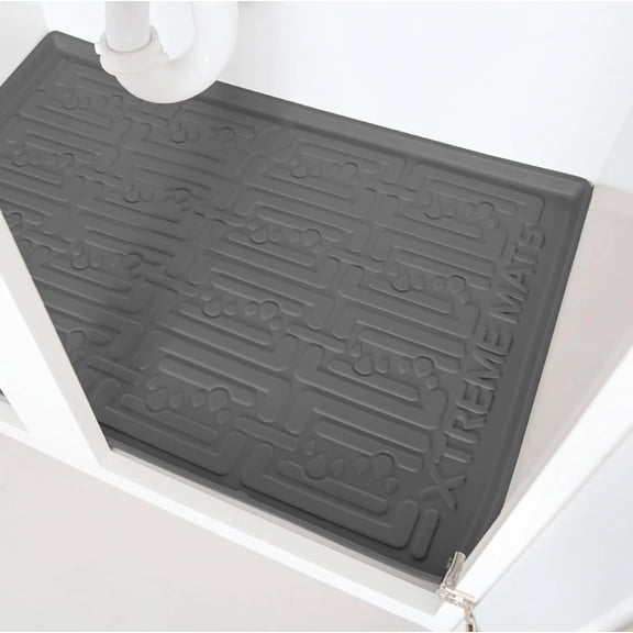 Waterproof Undersink Mat Gray 31 1 4 x 22 1 4 Inches Cabinet Base Liner
