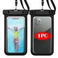 thumbnail image 1 of Waterproof Underwater Beach Swimming Mobile Phone Bag Dry Pouch Transparent PVC Waterproof Phone Pouch Dry Bag for Swimming, Boating, Fishing-Black, 1 of 6