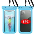 thumbnail image 1 of Waterproof Underwater Beach Swimming Mobile Phone Bag Dry Pouch Transparent PVC Waterproof Phone Pouch Dry Bag for Swimming, Boating, Fishing-Blue, 1 of 6
