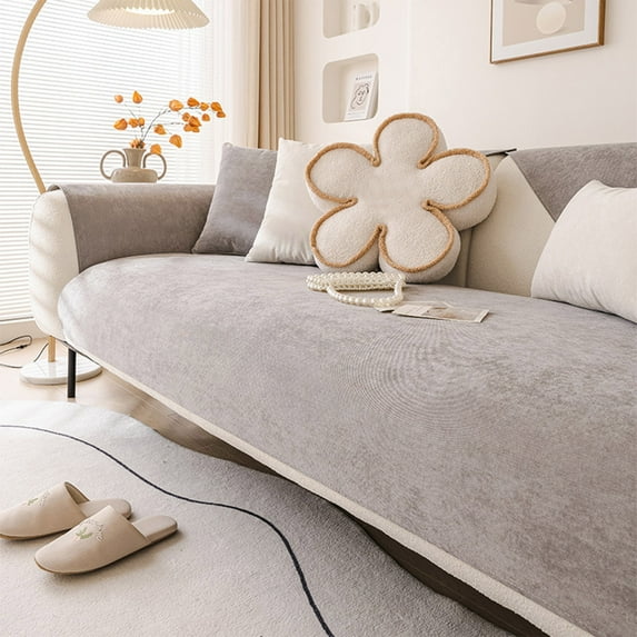 Waterproof Urine Proof Sofa Cover Cloth for All Seasons, Non-Slip and Dirt-Resistant Cushion Protector for Cats Claw Proof and Hair Stain Resistant, 70x50cm Gray