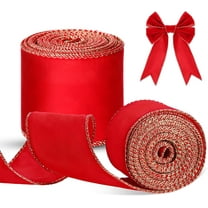 Waterproof Velvet Ribbon with Gold Edge – Wired Christmas Ribbon for Bow Wrapping, Home Decor, Gift Wrapping, Wreath DIY & Christmas Tree