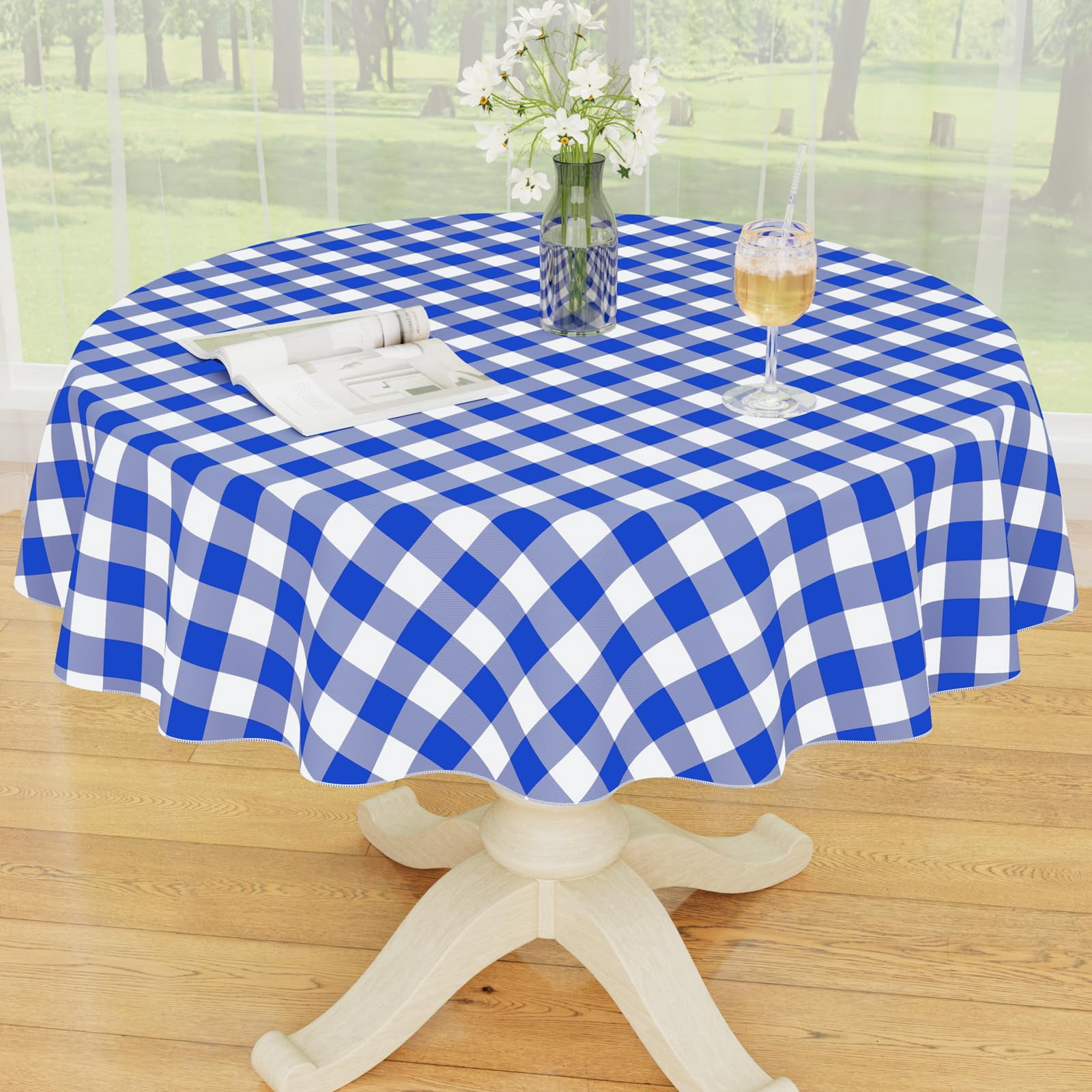 Waterproof Vinyl Rectangle Tablecloth with Flannel Backing, Buffalo ...