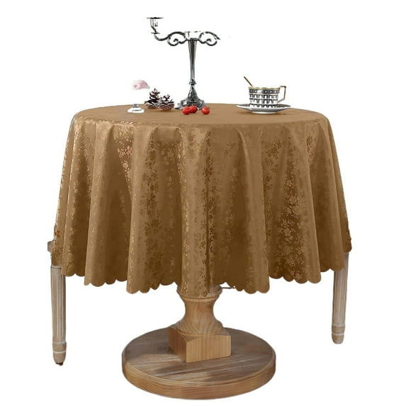 Waterproof Vinyl Round Oilcloth Tablecloth Wipeable Heavy Duty Spill-Proof Floral Table Cover for Dining Room Picnic Banquet Party Outdoor and Indoor