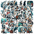 thumbnail image 1 of Waterproof Vinyl Stickers Shark Detective Cartoon Stickers Humor for Notebooks Luggage Instruments, 1 of 9