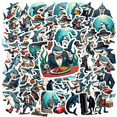 thumbnail image 1 of Waterproof Vinyl Stickers Shark Detective Cartoon Stickers Humor for Notebooks Luggage Instruments, 1 of 9