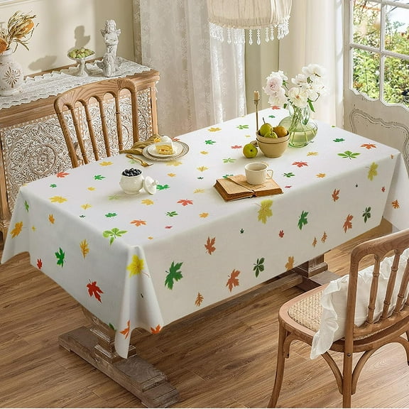 Waterproof Vinyl Tablecloths, Heavy Duty Oil Proof Spill Proof Plastic Table Cloth, Wipe Clean PVC Table Cover for Spring Indoor and Outdoor Use (Embroidery Flower, 60”×102”, Rectangle)